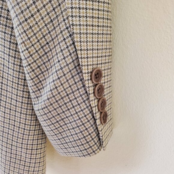 vtg Brooks Brothers 346 Silk and Wool Sport Coat Blazer 46R Men's Houndstooth - Picture 6 of 9